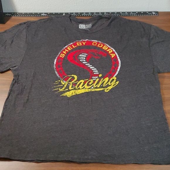 Shelby Cobra Racing Men's T-shirt‎ Size 2XL Dark Grey Flocked Print - Picture 1 of 4
